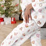 Personalisierte klassische Märchenfiguren weiche lange Ärmel Shirt Hose passende Pyjama-Set mit Namen Geburtstag Geschenk für Kinder Familie
