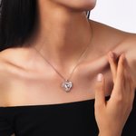 Personalisierte Herz Rose Zwei-Ton Mutter Sohn Halskette mit Geburtssteinen Geburtstag Muttertag Geschenk für Frauen
