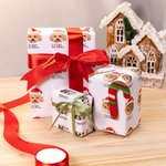 Personalized Elf Reindeer Santa Hat Cat Dog Face Photo Christmas Gift Wrapping Paper with Name Holiday Party Decor Favors for Pet Owners