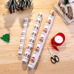 Personalized Elf Reindeer Santa Hat Cat Dog Face Photo Christmas Gift Wrapping Paper with Name Holiday Party Decor Favors for Pet Owners