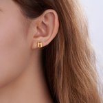 Personaliserte Mini 3D Bubble Initial Letter Stud Øredobber Minimalistiske smykker Bursdag Jubileum Gave til kvinner Jenter