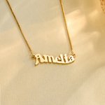 Personligt minimalistiskt trendigt vågigt namnhalsband Födelsedags- och jubileumsgåva för kvinnor