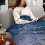 Manta personalizada de signo del zodiaco con fecha de nacimiento, nombre, número de la suerte y descripción de la personalidad Regalo de cumpleaños pa