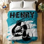 Personalized Multicolour Boxing Gloves Soft Throw Blanket with Name Home Decor Birthday Gift for Boxing Enthusiast