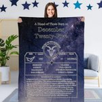 Manta personalizada de signo del zodiaco con fecha de nacimiento, nombre, número de la suerte y descripción de la personalidad Regalo de cumpleaños pa