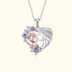 Personalisierte Herz Rose Zwei-Ton Mutter Sohn Halskette mit Geburtssteinen Geburtstag Muttertag Geschenk für Frauen
