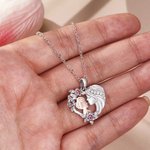 Personalisierte Herz Rose Zwei-Ton Mutter Sohn Halskette mit Geburtssteinen Geburtstag Muttertag Geschenk für Frauen