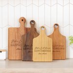 Personalised Engraved Text Wooden Bamboo Reversible Cheese Charcuterie Chopping Board with Grip Housewarming Wedding Gift for Family Couple