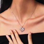 Personalisierte Herz Rose Zwei-Ton Mutter Sohn Halskette mit Geburtssteinen Geburtstag Muttertag Geschenk für Frauen