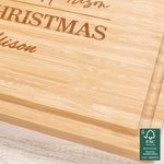 Personalised FSC Bamboo Engraved Charcuterie Chopping Board with Text Juice Groove Wedding Housewarming Gift for Family