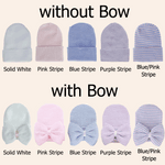Personalisierte Streifen Säuglingskrankenhaus Mütze Beanie mit gesticktem Namen Neugeborenes Baby Dusche Geschenk für Baby Jungen Mädchen