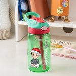 Personalizado lindo personaje de dibujos animados 16 oz botella de agua con la flor de nacimiento y el nombre de Cumpleaños de regalo para los niños