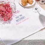 Torchon en Coton 100 % Personnalisé avec Nom Décoration de Cuisine Cadeau de Retraite pour la Famille