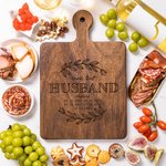 Personalised Engraved Worlds Best Wood Charcuterie Chopping Board with Handle and Date Wedding Housewarming Gift for Family