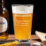 Bicchiere da birra personalizzato da 16 oz con testo Regalo per la festa del papà, compleanno e pensionamento del nonno