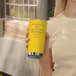 Gepersonaliseerde I Survived My Daughter's Wedding Multicolor 20oz Tumbler met datum en morsbestendig deksel Huwelijkscadeau voor ouders van de bruid