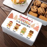Gepersonaliseerde Peperkoek Man Voedsel-grade snoep Cookie Biscuit opslag Tin met deksel en 1-12 Namen Kerst Festival Party Favors Gift voor kinderen familie