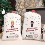 Personalised Cartoon Character Christmas Delivery Santa Sack Drawstring Treat Bag with Name Christmas Party Favor Gift for Kids Family 2