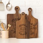 Personalised Engraved Worlds Best Wood Charcuterie Chopping Board with Handle and Date Wedding Housewarming Gift for Family
