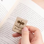 Personalized Book Dragon Floral Moon Castle Magnetic Leather Bookmark Clip with Name Reading Stationery Supplies Birthday Gift for Book Lovers