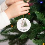 Ornement personnalisé en céramique pour arbre de Noël avec nom et année Décoration de vacances Douceur de bébé Premier cadeau de Noël pour bébé fille