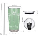 Personalizzato Nana's Garden 1-15 Bouquet di fiori di nascita 20 oz Tumbler con coperchio e spazzola per la pulizia della cannuccia Regalo di complean