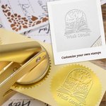 Personlig Fantasy Book Dragon Velaris Sword Embosser Design Stamp Hand Held Embosser Set med text och namn Födelsedagspresent för bokälskare