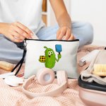 Sac de maquillage avec bracelet pour accessoires de voyage Cadeau d'anniversaire pour les amoureux du pickleball