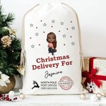 Personalised Cartoon Character Christmas Delivery Santa Sack Drawstring Treat Bag with Name Christmas Party Favor Gift for Kids Family 4