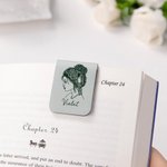 Personalizzato Bookshelf Girl Character Design Magnetic Bookmark Clip with Name Birthday Gift for Book Lover Bookworm (topo di biblioteca)