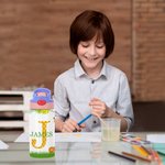 Bottiglia d'acqua isolata da 12 oz con iniziali e nome Regalo di compleanno per la scuola per ragazzi e ragazze