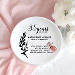 Personligt keramiskt smyckesfat för pensionering med namn Pensionering Avskedsgåva för medarbetare Kvinnor