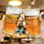 Bicchiere da birra personalizzato da 16 oz con testo Regalo per la festa del papà, compleanno e pensionamento del nonno