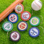 Henkilökohtainen Baseball Jalkapallo Ball Design Alumiini Bag Tag kanssa Monogram nimi ja numero Syntymäpäivä Game Day lahja Sports Lovers Urheilijat