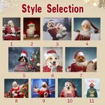 Personalized Funny Christmas Pet with Santa Hat Portrait Canvas Frameless Painting Holiday Gift for Dog Cat Lovers 7