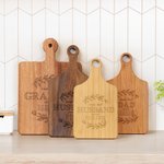 Personalised Engraved Worlds Best Wood Charcuterie Chopping Board with Handle and Date Wedding Housewarming Gift for Family