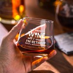 Gepersonaliseerd I'm Retired Old Fashioned Rock Whiskey Glas met Naam Pensioen Vaderdag Cadeau voor Man