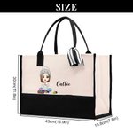 Sac en toile personnalisé avec nom et ruban Cadeau d'anniversaire de Noël pour Maman Grand-mère Amateurs de tricot