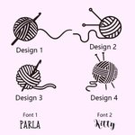 Personalized Pink Yarn Ball Pattern Hooks 8 Pcs Set with Storage Case with Name Birthday Mother's Day Gift for Sewing Crocheting Lovers