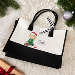 Sac en toile personnalisé avec nom et ruban Cadeau d'anniversaire de Noël pour Maman Grand-mère Amateurs de tricot