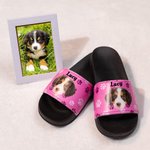 Pantofole personalizzate con foto di cani e gatti con icona e nome per chi ama gli animali.