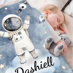 Astronauta de dibujos animados personalizado Manta suave con nombre Decoración del hogar Regalo de cumpleaños para niñas Niños