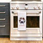 Personalized Bow Holly Wreath Super Absorbent Microfiber Waffle Tea Towel with Name Kitchen Decor Christmas Housewarming Gift for Family Friends