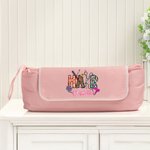Personalised Scissor Leopard Print Portable Hair Tool Storage Bag with Heat Resistant Mat and Name Birthday Travel Accessories Gift for Women