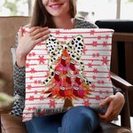 Gepersonaliseerde Glitter boog kerstboom kussenhoes met naam en tekst Home Decor verjaardag kerstcadeau voor familie kinderen