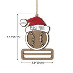 Personalized Baseball Volleyball Sports Ball with Santa Hat Money Holder Christmas Ornament with Name Year Holiday Party Favors Gift for Coach Athlete