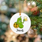 Gepersonaliseerde Cartoon Pickleball Pickleball Naam Ornament Boom Decor Kerstcadeau voor Pickleball Liefhebbers