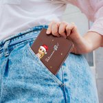 Personalisierte Cartoon-Charakter Geburt Blume Leder kompakte Bifold Pocket Wallet mit Namen und RIFD Funktion Geburtstag Weihnachten Geschenk für Frauen Mädchen