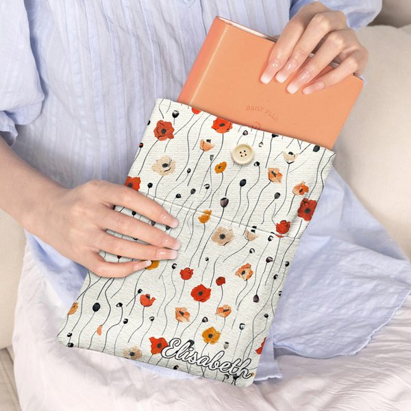 Gepersonaliseerde Pastorale Wilde Bloemen Boekomslagbeschermer met Naam en Voorvak Verjaardagsgeschenk voor Boekenliefhebbers