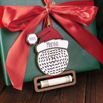 Personalized Baseball Volleyball Sports Ball with Santa Hat Money Holder Christmas Ornament with Name Year Holiday Party Favors Gift for Coach Athlete